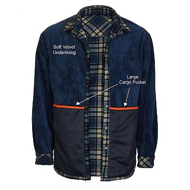 Gioberti Men's Checkered Flannel Jacket W/ Velvet Underlining