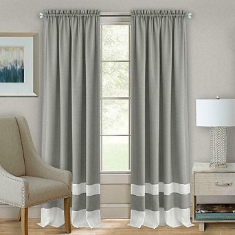 Kate Aurora 2 Pack Shabby Linen Farmhouse Sheer Flax Window Curtains