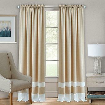 Kate Aurora 2 Pack Shabby Linen Farmhouse Sheer Flax Window Curtains