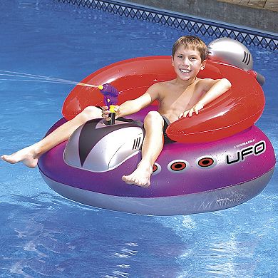 45" Water Sports Inflatable UFO Squirter Spaceship Ride-On Swimming Pool Float