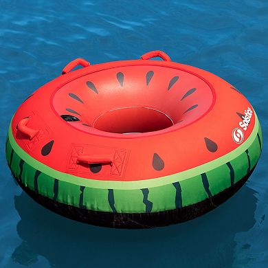 48-Inch Inflatable Red and Green Single Rider Watermelon Tube