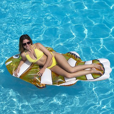 72" Orange and White Clown Fish Swimming Pool Inflatable Raft