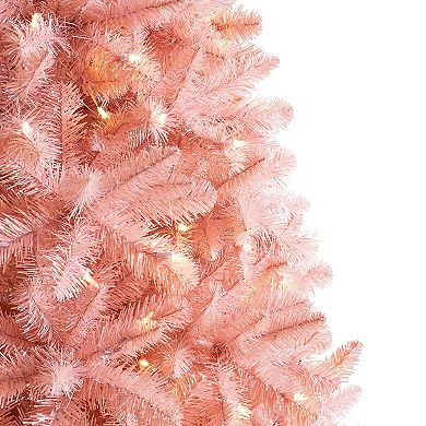 Treetopia Pretty In Pink 8 Foot Artificial Prelit Christmas Tree With Stand