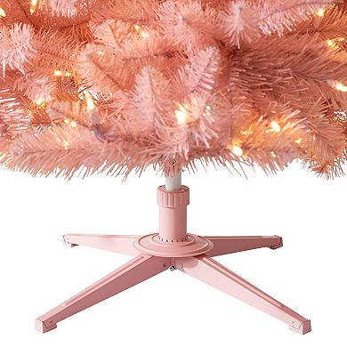 Treetopia Pretty In Pink 8 Foot Artificial Prelit Christmas Tree With Stand