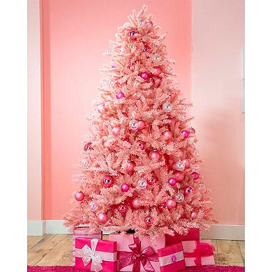 Treetopia Pretty In Pink 8 Foot Artificial Prelit Christmas Tree With Stand