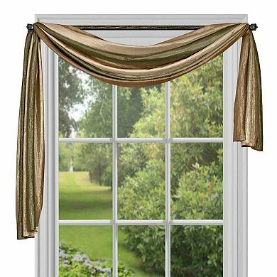Goodgram Royal Ombre Crushed Semi Sheer Complete 3 Pc. Window Curtains & Scarf Set