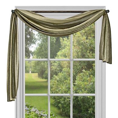 Goodgram Royal Ombre Crushed Semi Sheer Complete 3 Pc. Window Curtains and Scarf Set