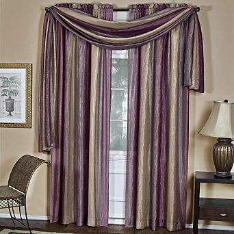Goodgram Royal Ombre Crushed Semi Sheer Complete 3 pc Window Curtains and Scarf Set