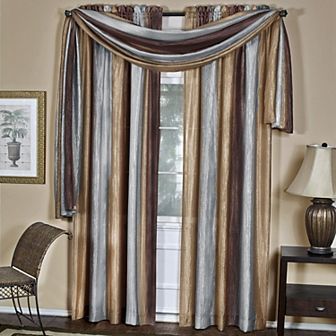 Goodgram Royal Ombre Crushed Semi Sheer Complete 3 pc Window Curtains and Scarf Set