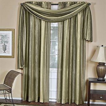 Goodgram Royal Ombre Crushed Semi Sheer Complete 3 pc Window Curtains and Scarf Set
