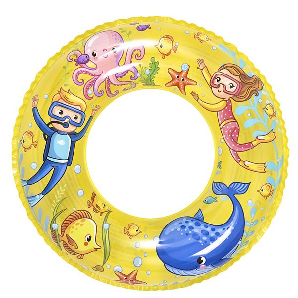 24" Yellow Inflatable Sea World inner Tube Pool Float