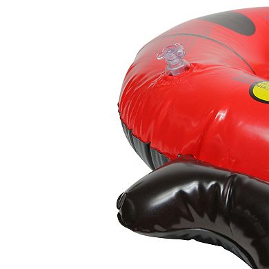 24" Inflatable Red and Black Ladybug Swim Ring Tube Pool Float
