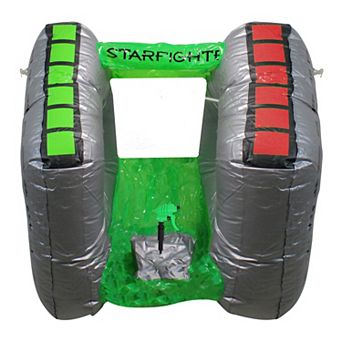 40” Gray and Green Inflatable Starfighter Super Squirter Swimming Pool Float