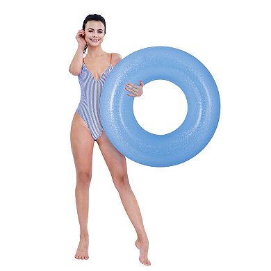 35" Blue Inflatable Inner Tube Pool Float