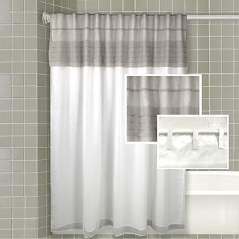 Geneva Absolute Shower Curtain W/attached Liner & Back Tabs