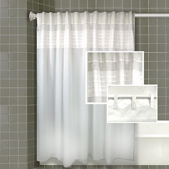 Geneva Absolute Shower Curtain W/attached Liner & Back Tabs