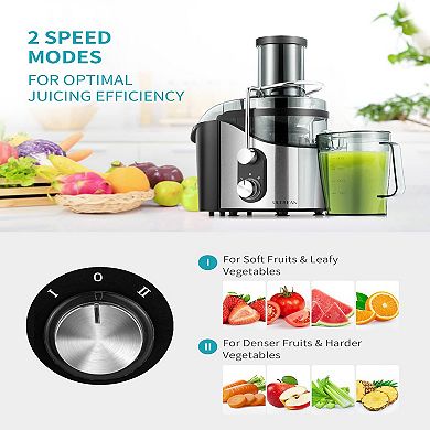 Ultrean Dual Speeds Juicer Machine, 800w Juicer with Big Mouth 3” Feed Chute