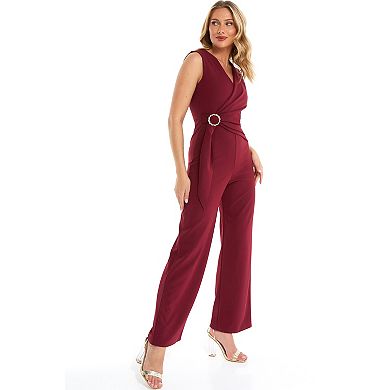 Quiz Women's Palazzo Jumpsuit With Embellished Buckle
