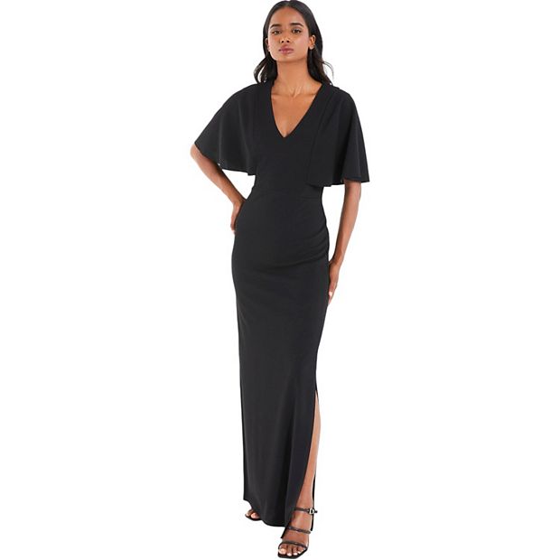 Quiz Women s Black Batwing V Neck Maxi Dress Black