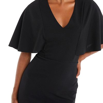 Quiz black batwing belted dress sale