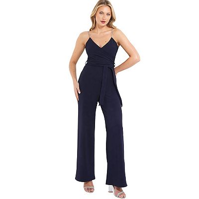 Quiz navy palazzo jumpsuit on sale