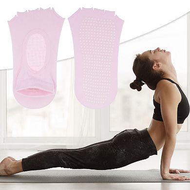 2 Pair Yoga Socks Five Toe Socks Pilates Barre Ballet Socks For Women Light Pink