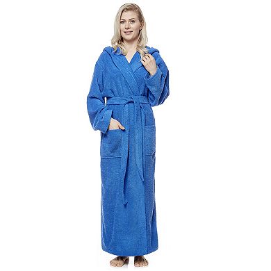 Women 6 Tracks Stitching  Hooded Cotton Bathrobe