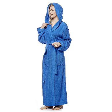 Women 6 Tracks Stitching  Hooded Cotton Bathrobe