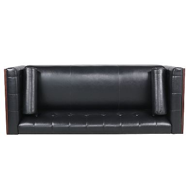 F.c Design Wooden Decorated Arm 3 Seater Sofa With  Spacious Design