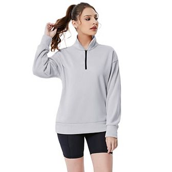 Half Zip Pullover Long Sleeve Women Pullover Sweatshirt Sport Hiking Clothes