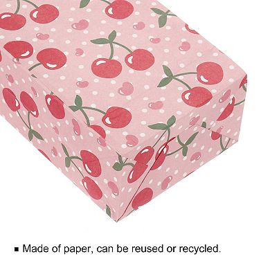 3.8x2.2x7.1 Inch Paper Gift Bag, Cherry Storage Bag For Party Favor, 50 Pack
