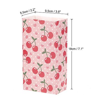 3.8x2.2x7.1 Inch Paper Gift Bag, Cherry Storage Bag For Party Favor, 50 Pack