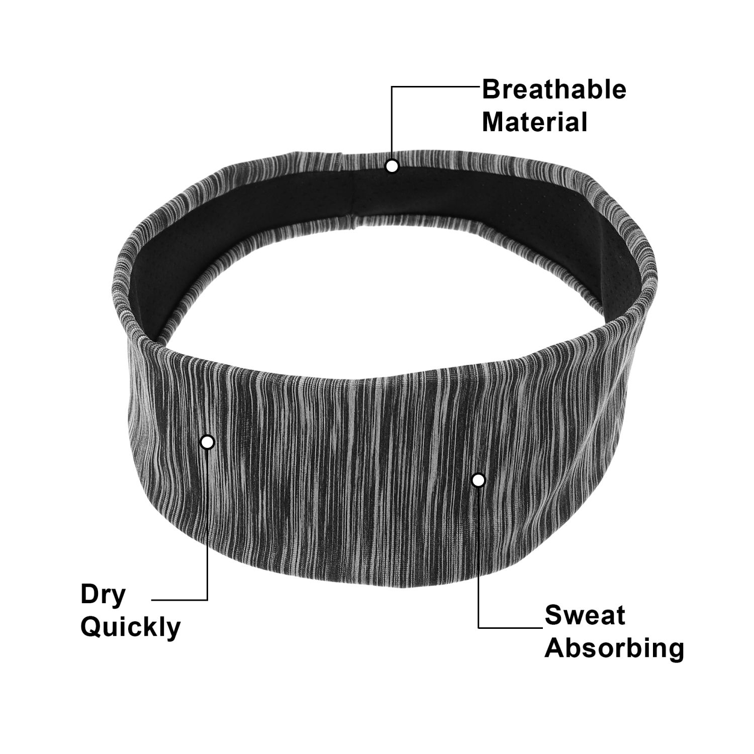 VOCOSTE Adjustable Sport Headband - Sweat Wicking, Tie-Back Design, Green, One Size Fits Men & Women