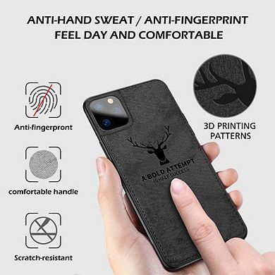 Alpha Digital Iphone 12/12pro - Protective Case W/ Luxury Soft Cloth & Deer Design- Anti-dirt/shock