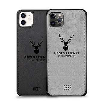 Alpha Digital Iphone 12/12pro - Protective Case W/ Luxury Soft Cloth & Deer Design- Anti-dirt/shock