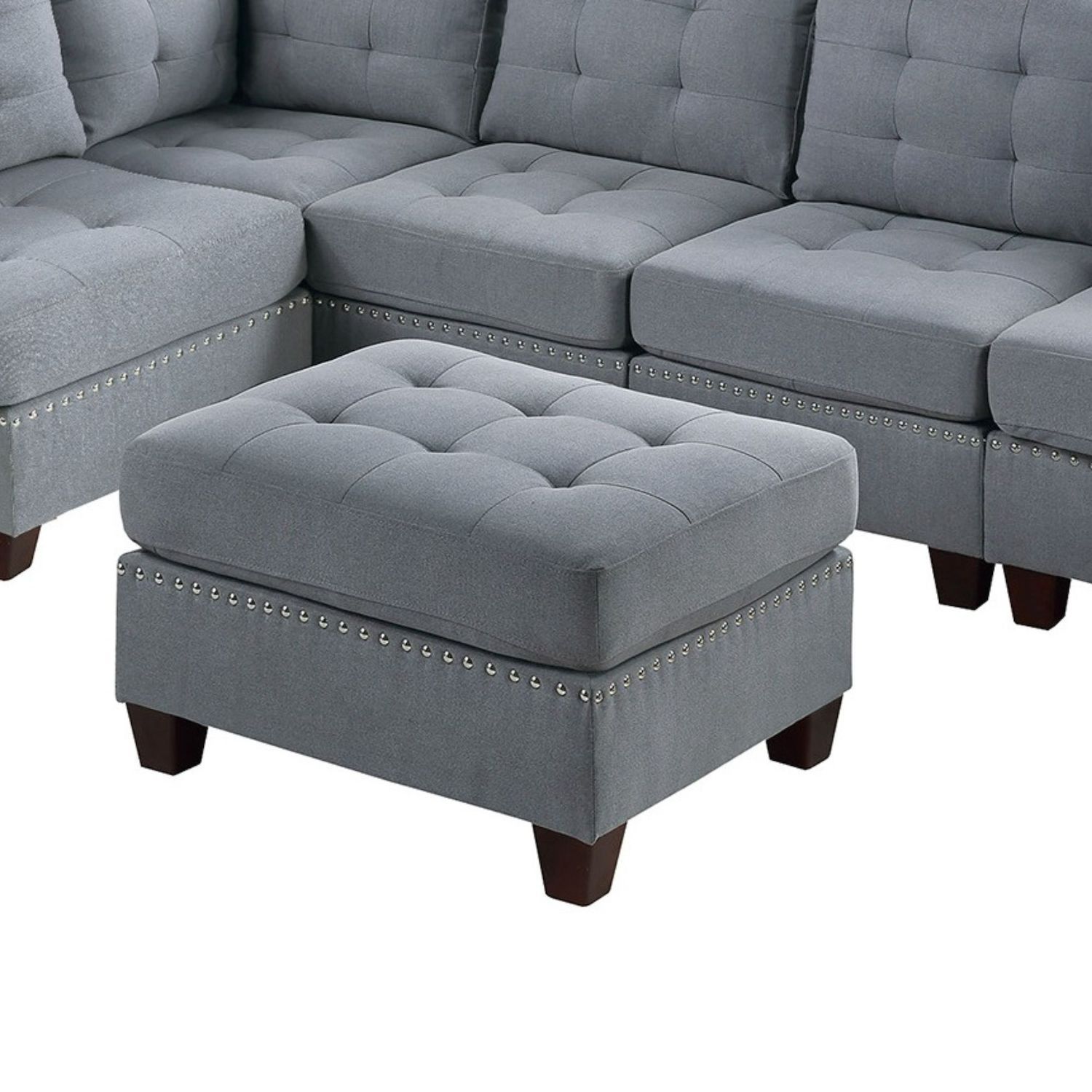 F.c Design Contemporary Modular 6pc Sectional Sofa Set With Ottoman