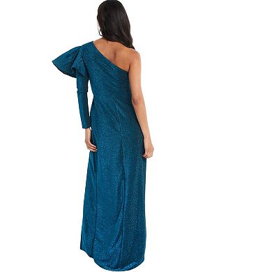 Quiz Women's Metallic One-sleeve Evening Dress