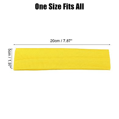 Sport Headband Women Yoga Sweatband Stretchy Soft Polyester Yellow