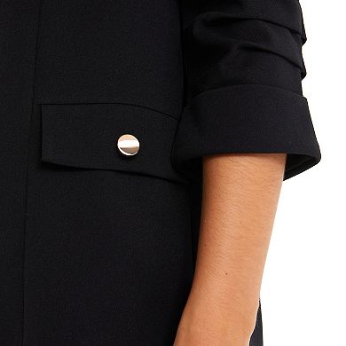 Quiz Women's Scuba Crepe Blazer With Gold Buttons