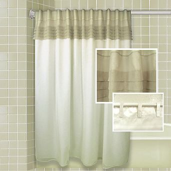Geneva Absolute Shower Curtain W/attached Liner & Back Tabs