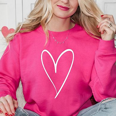 Simply Sage Market Hand Drawn Heart Sweatshirt