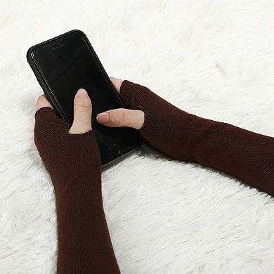 Women's Arm Warmers Winter Elbow Length Long Fingerless Gloves