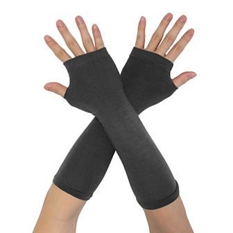 Women's Fingerless Thumbhole Stripe Gothic Long Sleeve Knitted Gloves