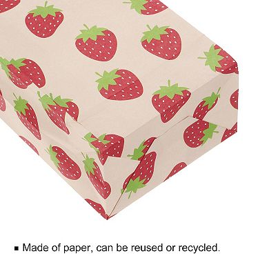 4.8x3x9.1 Inch Paper Gift Bag, Strawberry Storage Bag For Party Favor, 50 Pack