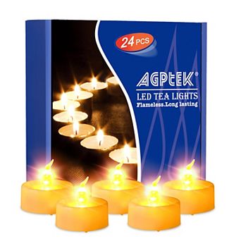 24 pc LED Tealight Timer Candles Battery Operated Flickering