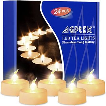 24 pc LED Tealight Timer Candles Battery Operated Flickering
