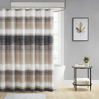 Madison Park Essentials Barret Stripe Print Shower Curtain