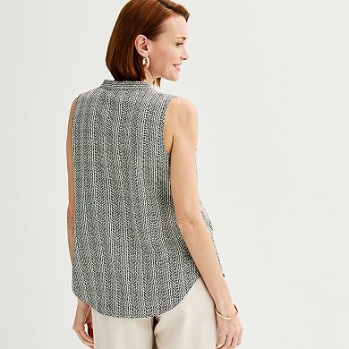 Women's Croft & Barrow® Y-Neck Tank Top