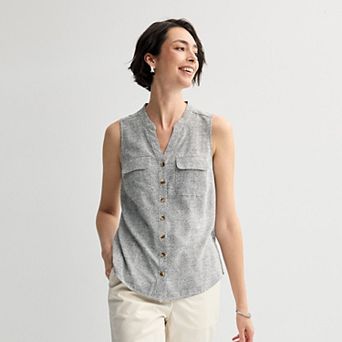 Women's Croft & Barrow® Y-Neck Tank Top