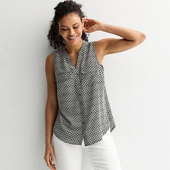 Women's Croft & Barrow® Y-Neck Tank Top
